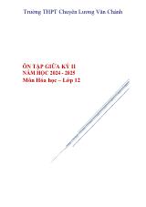 Đề cương ôn tập Giữa kì 2 Hóa học 12 năm 2024–2025 trường THPT Lương Văn Chánh (Đắk Lắk)